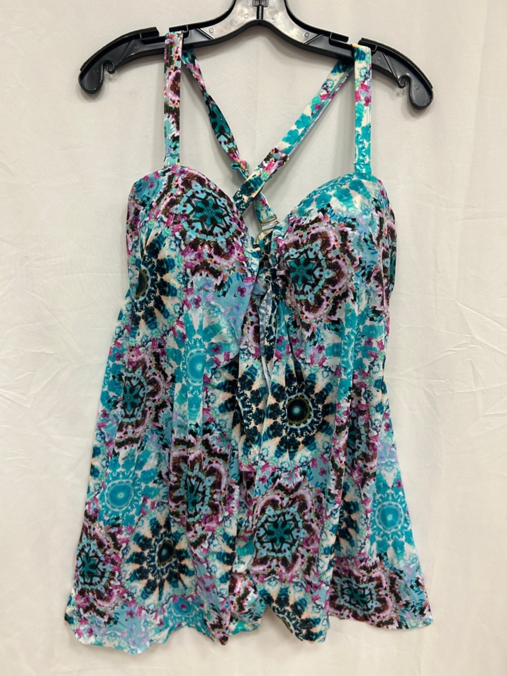 Kim Gravel x Swimsuits for all - Turquoise Floral One-Piece Swimdress NWT